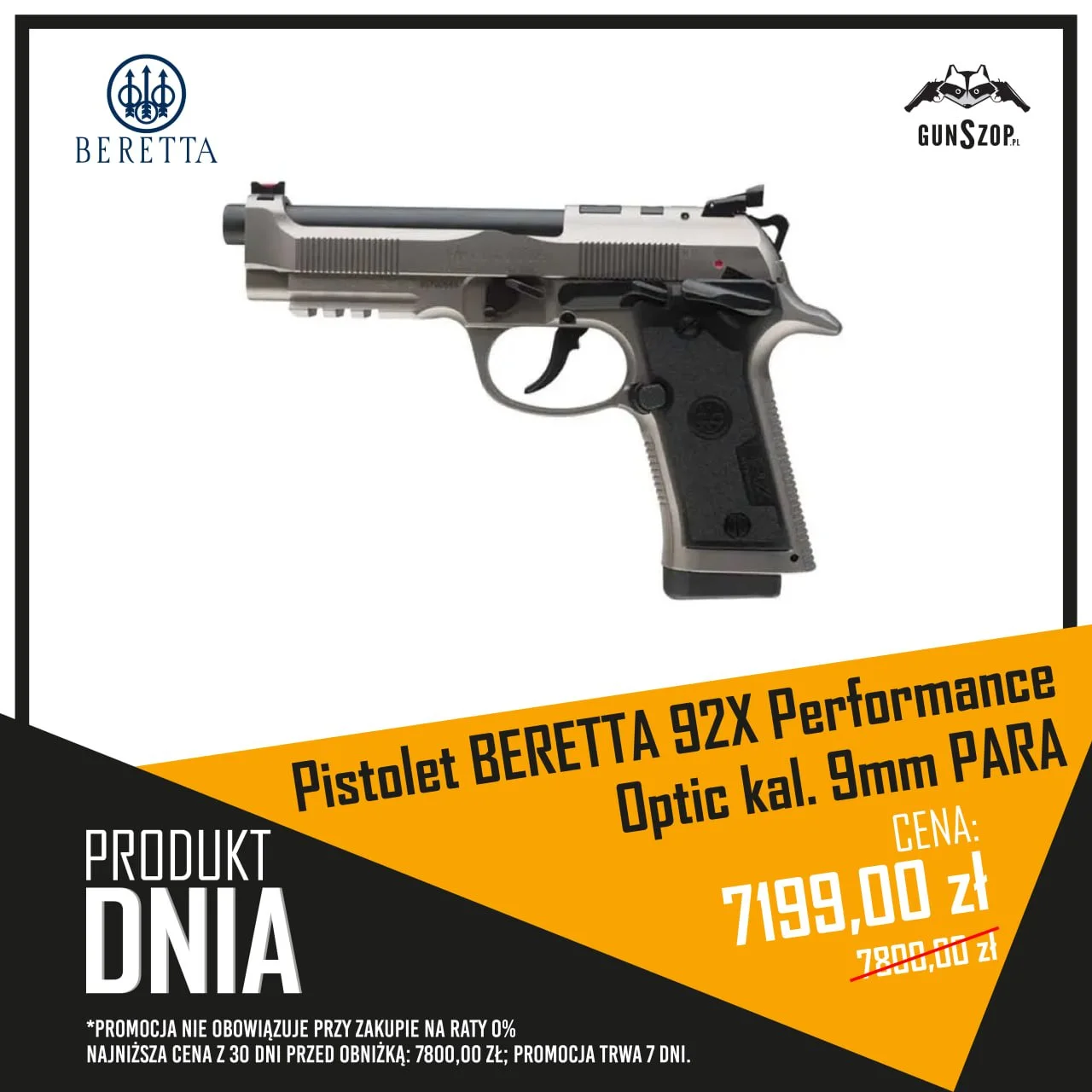 Pistolet BERETTA 92X Performance Optic kal. 9mm PARA