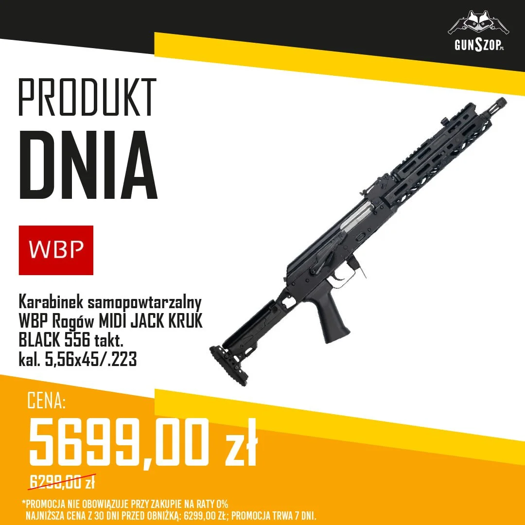 Karabinek samopowtarzalny WBP Rogów MIDI JACK KRUK BLACK 556 takt. kal. 5,56x45/.223