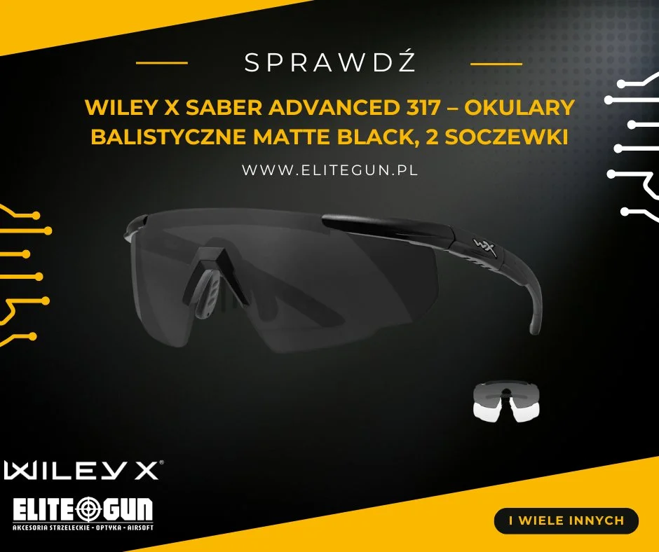 Wiley X SABER ADVANCED 317 - Matte Black, 2 soczewki