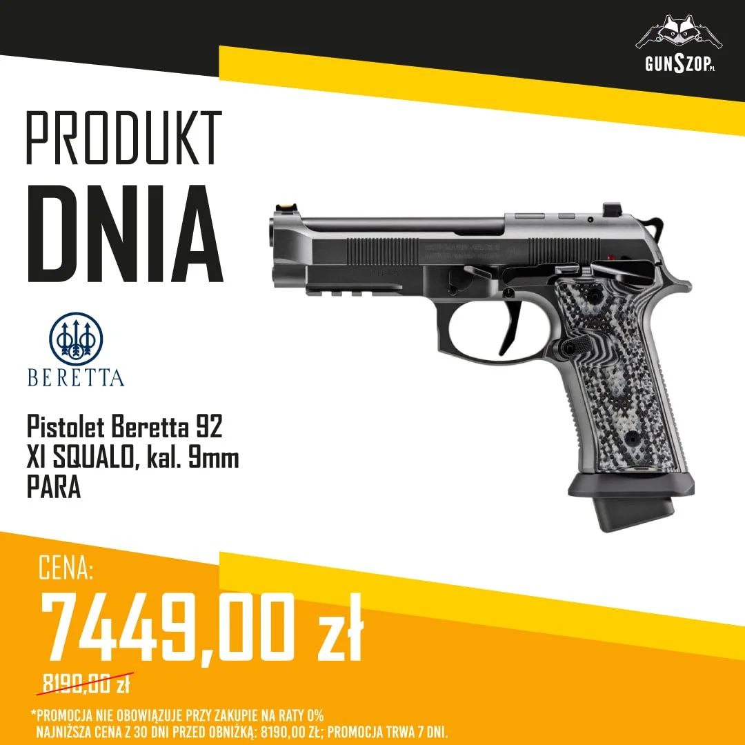 Pistolet Beretta 92 XI SQUALO, kal. 9mm PARA