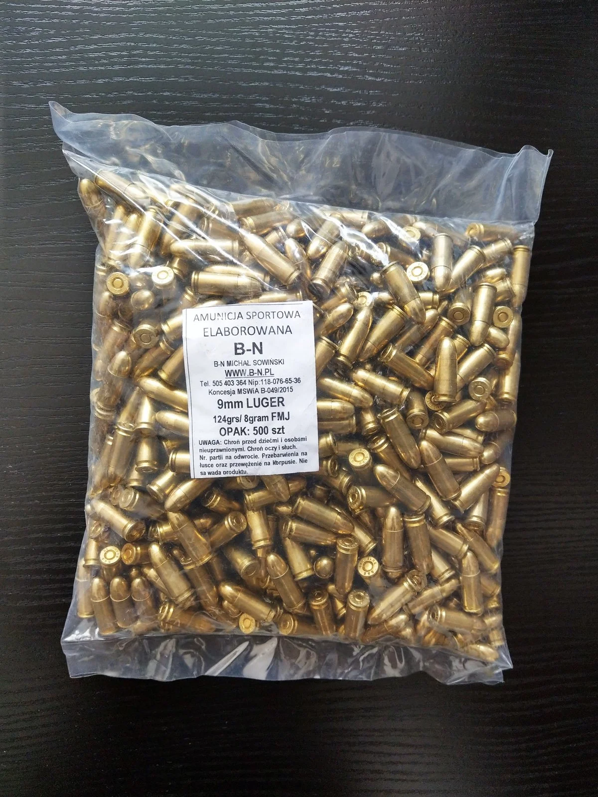 Amunicja FMJ BN 9x19 mm