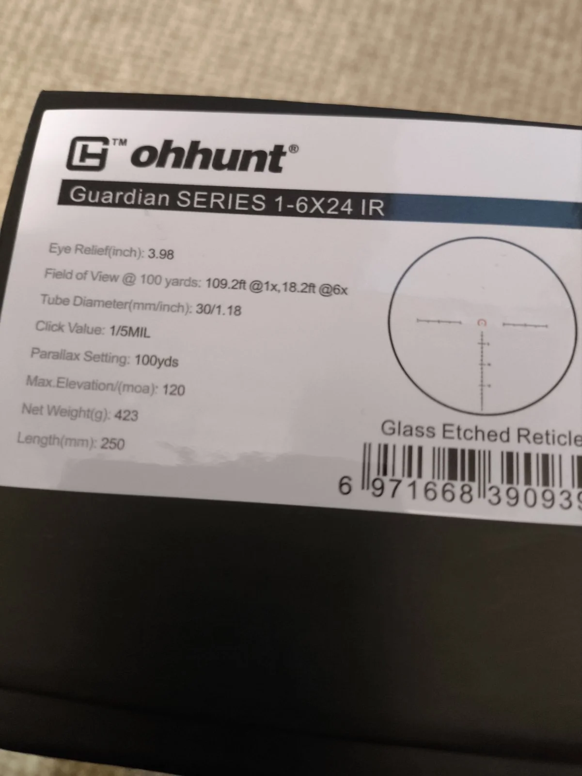 Luneta ohunt 1-6x24
