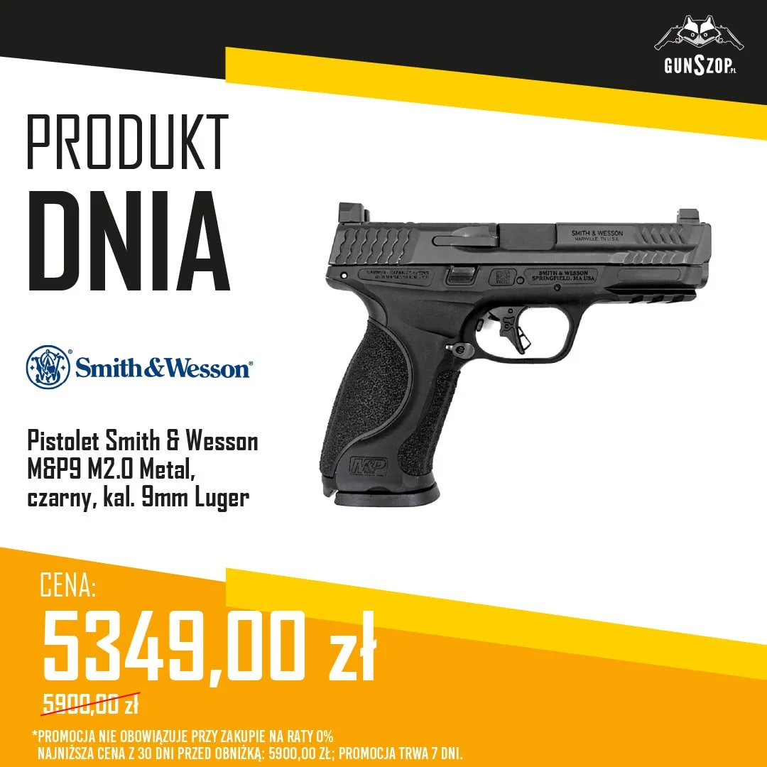 Pistolet Smith & Wesson M&P9 M2.0 Metal, czarny, kal. 9mm Luger