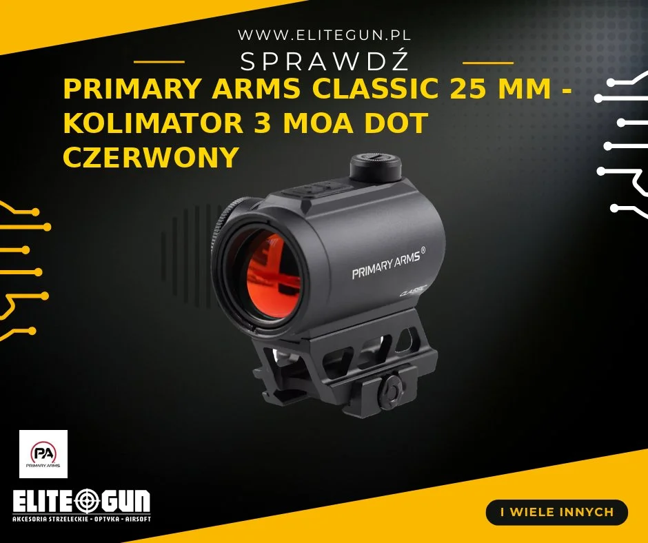 Primary Arms Classic 25 mm - Kolimator 3 MOA czerwony 751 zł IP67 QD