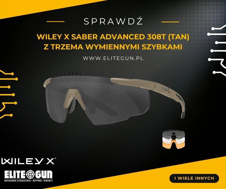 Wiley X Saber Advanced 308T tan z trzema wymiennymi szybkami