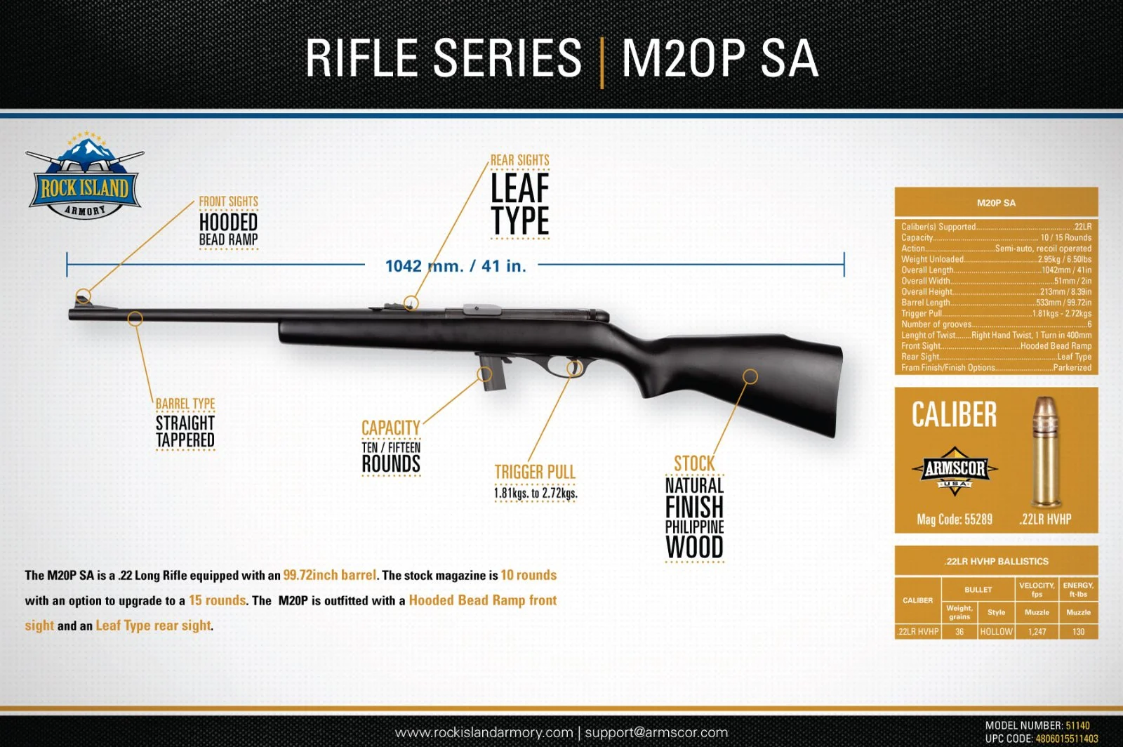 Karabinek Armscor M20P SA kal. 22LR