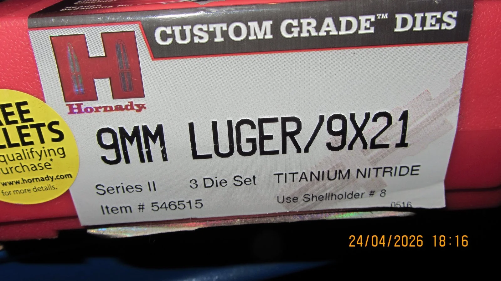 Matryce Hornady Titanium Custom Grade  9MM x21 - 4szt.