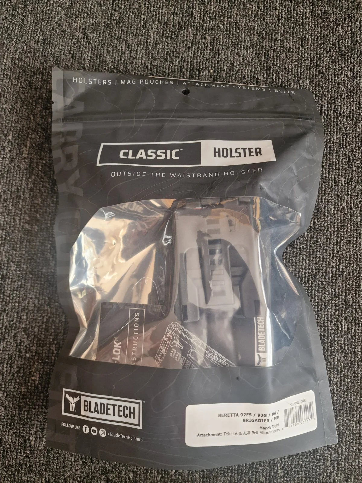 Blade-Tech Classic OWB Holster - Beretta 92FS