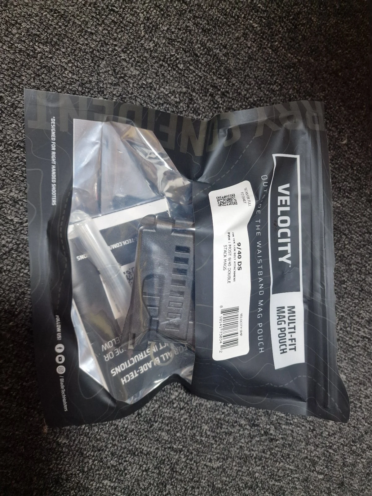 Blade-Tech Velocity OWB Multi-Fit Mag Pouch - Tek-Lok - 9 mm / .40 DS