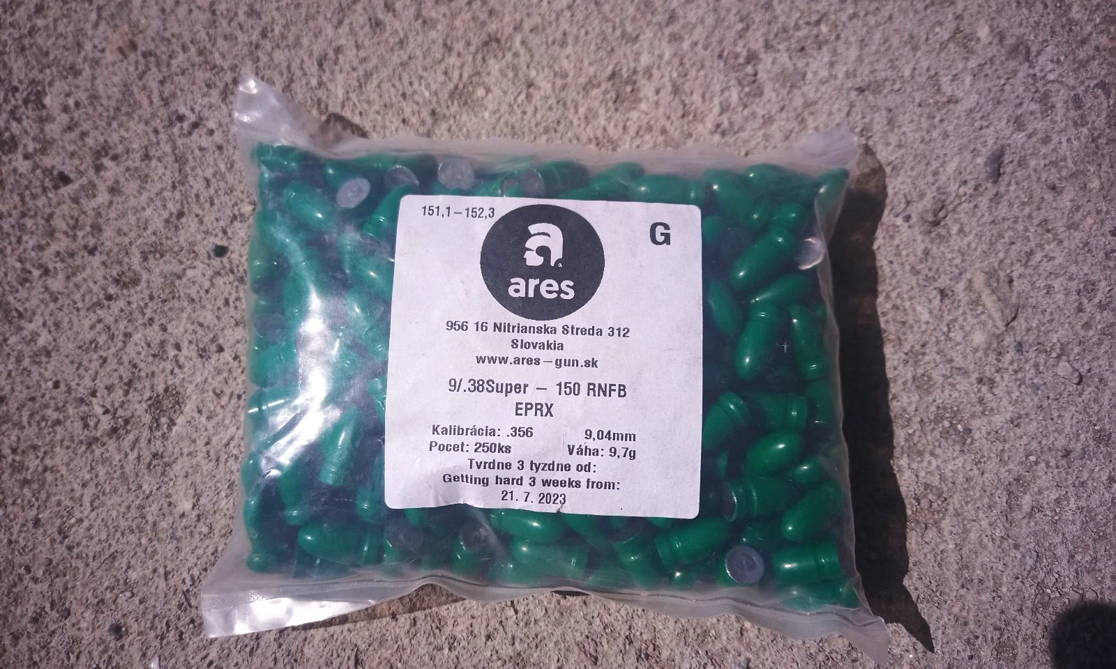 Pociski ARES 9x19 .356 151gr 9,7g 0,34zł szt