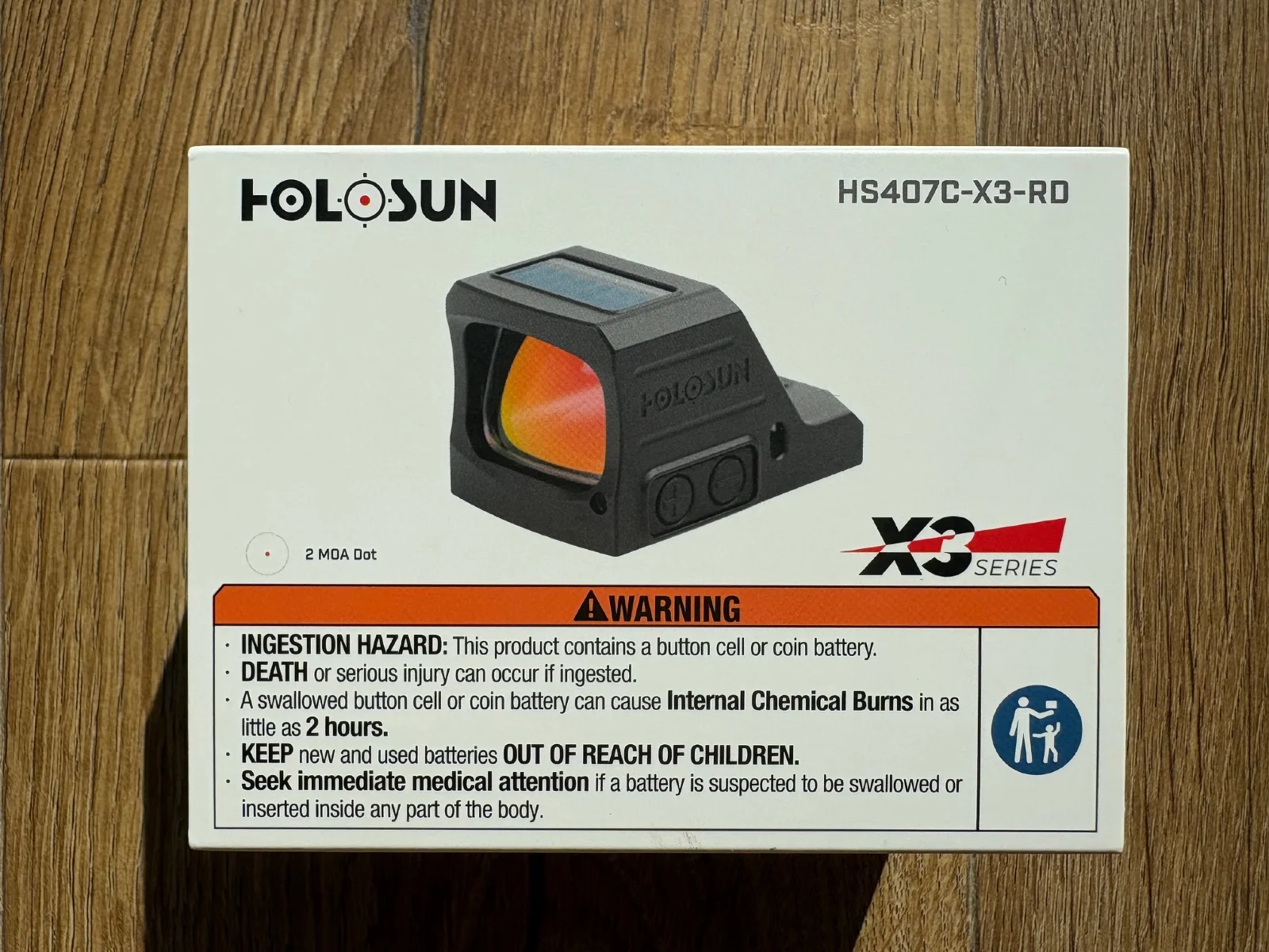 Kolimator Holosun HS407C X3 - 2 MOA Red Dot - Solar Panel