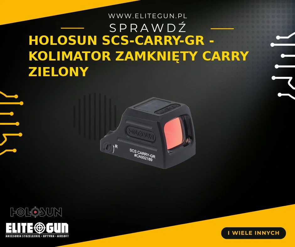 Holosun SCS-CARRY-GR - kolimator zamknięty Carry zielony Ładowanie solarne 2199 zł