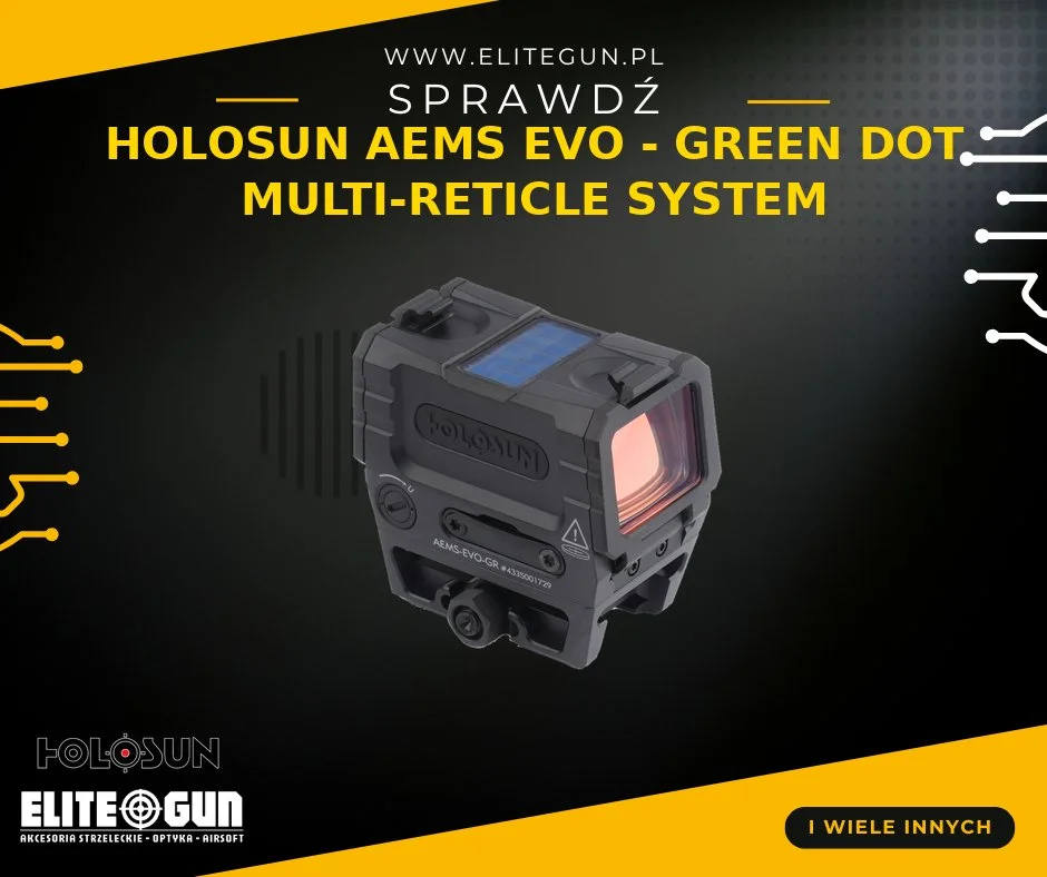 Holosun AEMS EVO-GR - kolimator zamknięty Green Dot, Picatinny, auto-jasność 2399 zł