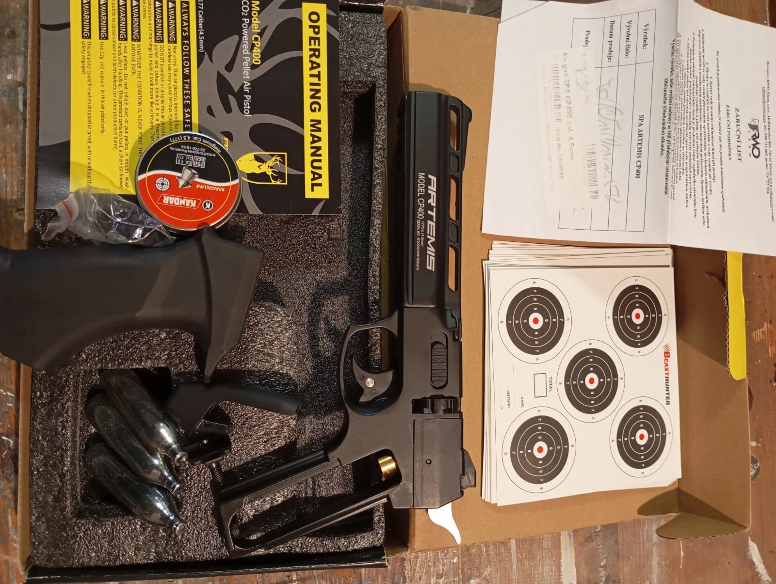 Wiatrówka Pistolet CO2 12 g Artemis CP400 4,5 mm