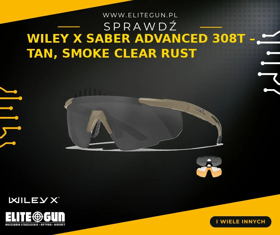 Wiley X Saber Advanced 308T Tan - Okulary Balistyczne, 3 Szyby, 297 zł