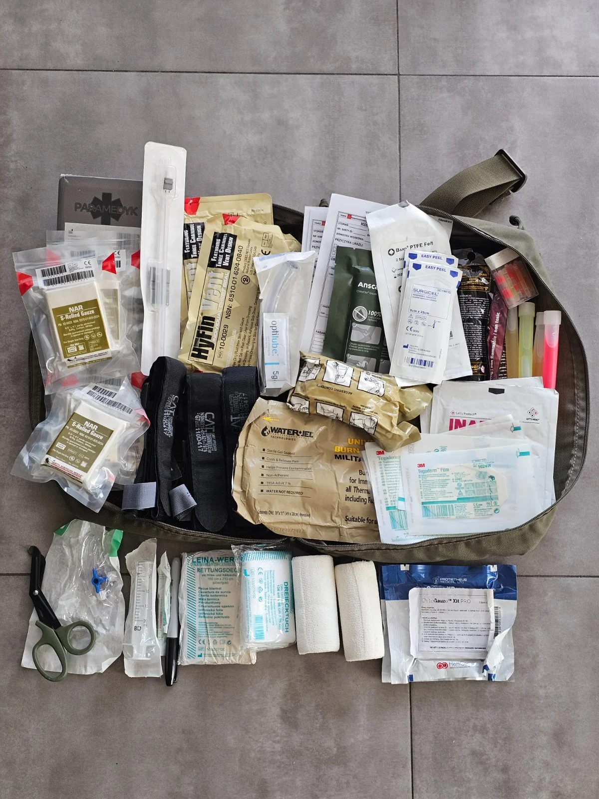 Rozbudowany zestaw medyczny, IFAK, TRAUMA KIT, TCCC - CAT, HyFin, NAR