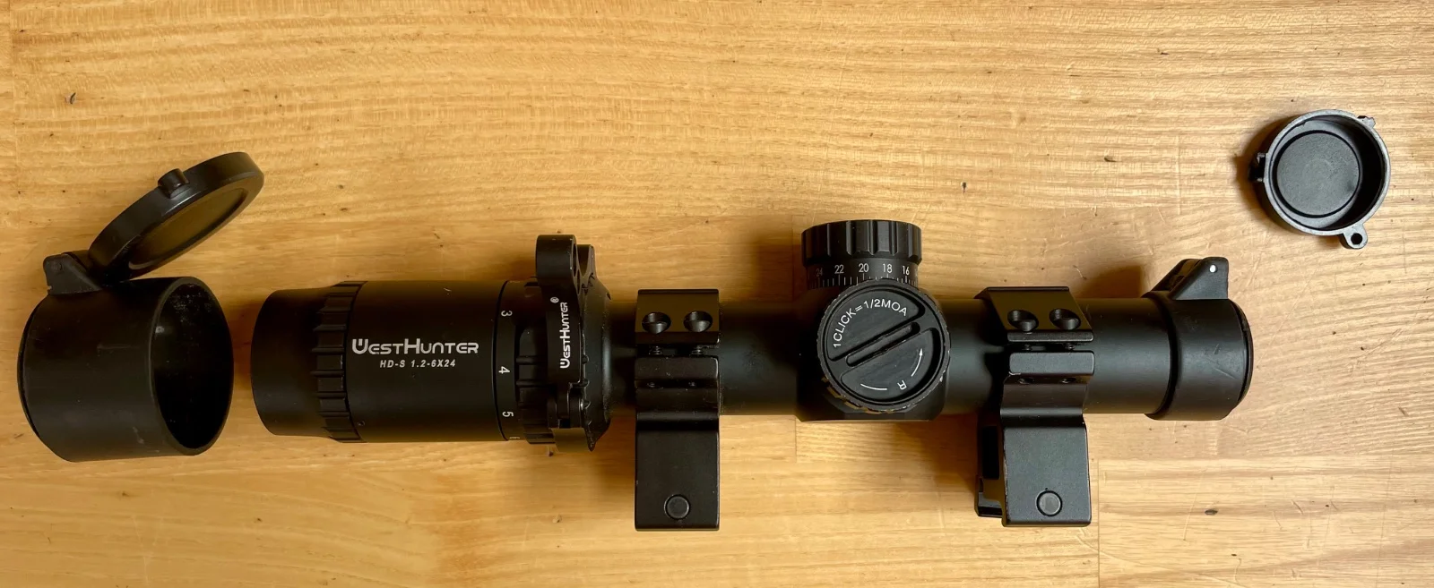 Luneta biegowa wraz z montażem Westhunter HD-S 1.2-6x24 1/2 MOA
