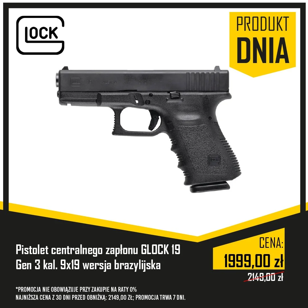 Pistolet centralnego zapłonu GLOCK 19 Gen 3 kal. 9x19 wersja brazylijska