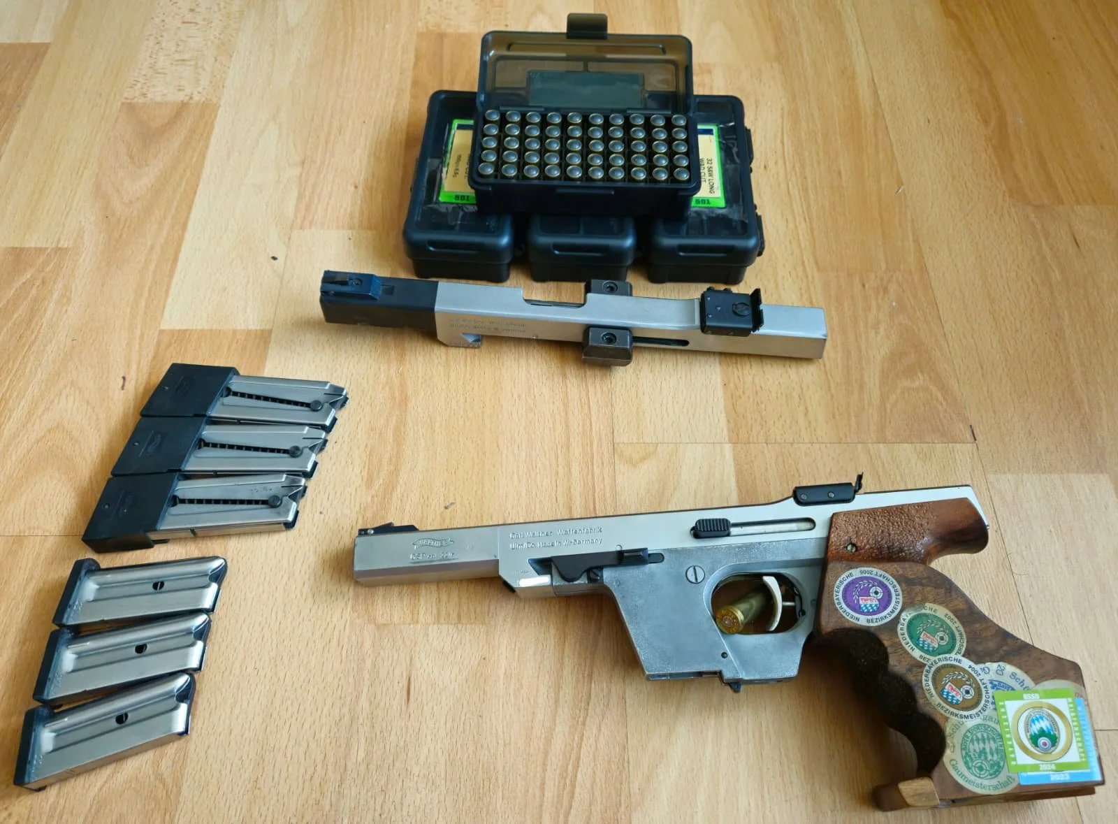 Zestaw - Pistolet Walther GSP .22LR i konwersja GSP .32swlwc S&W Long WadCutter