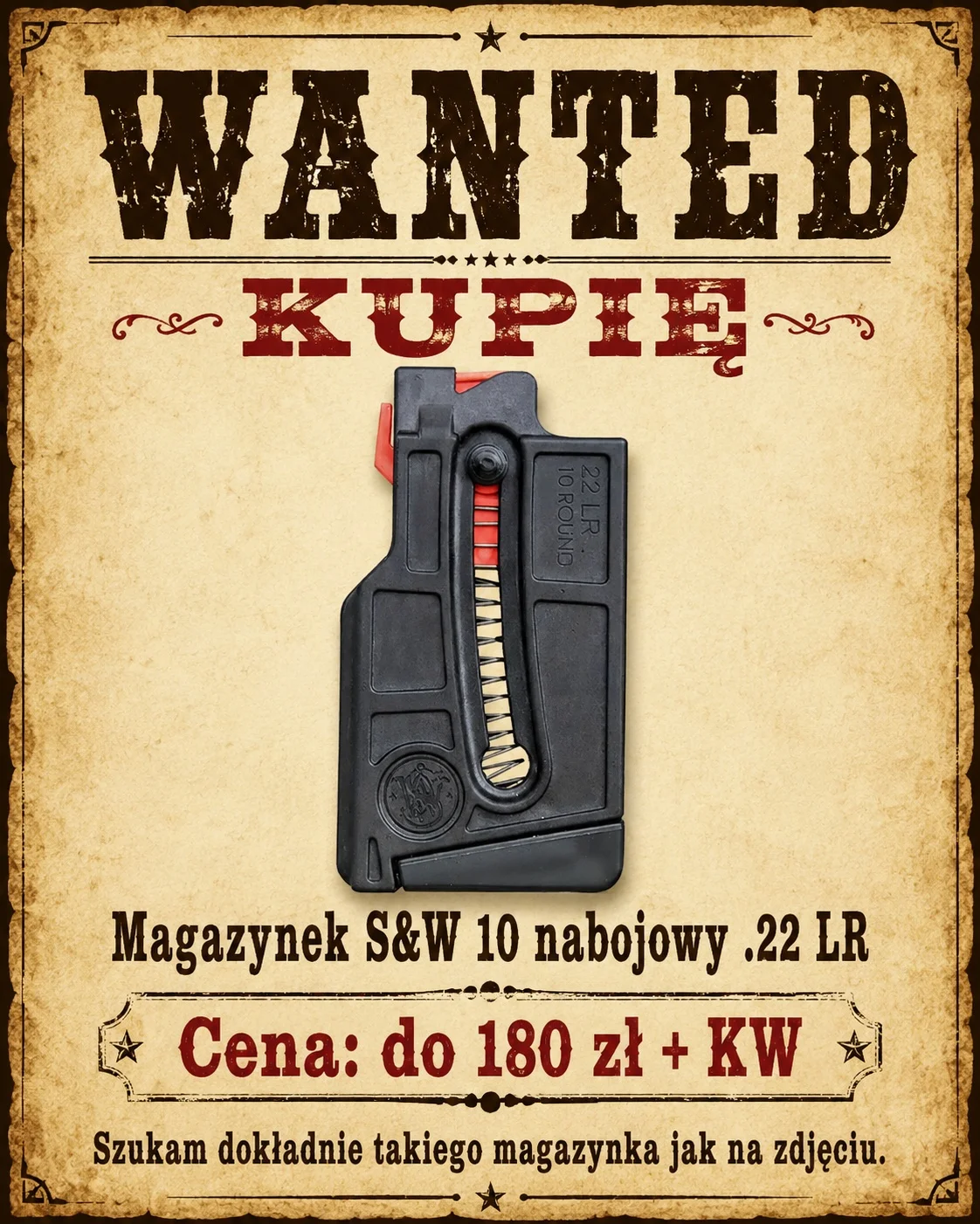 Kupię magazynek S&W MP15 10-nabojowy .22 lr.