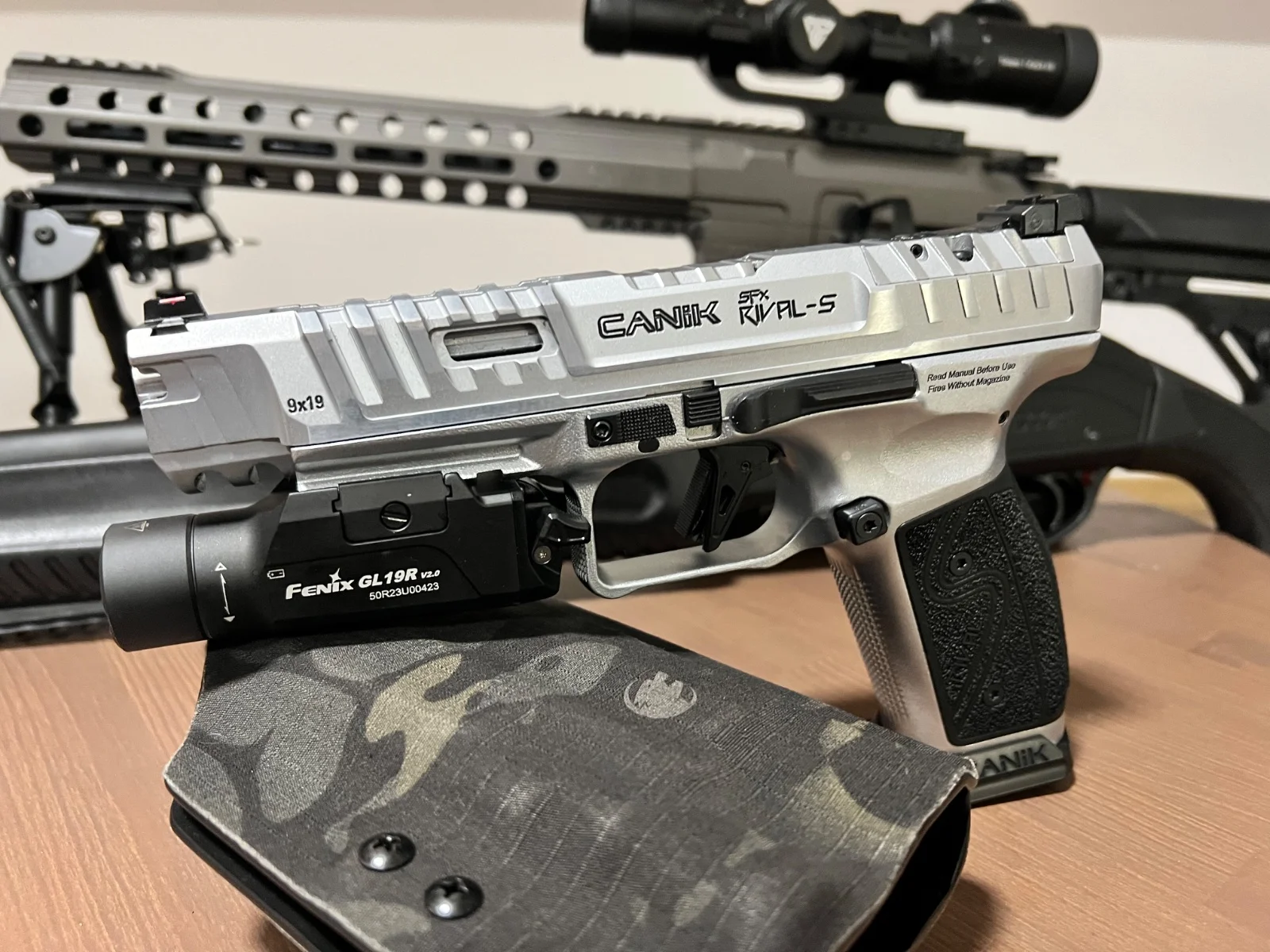 Canik Rival-S Chrome / przelot mniej niż 500 kulek / kabura lvl 2 QLS od Warriorholster