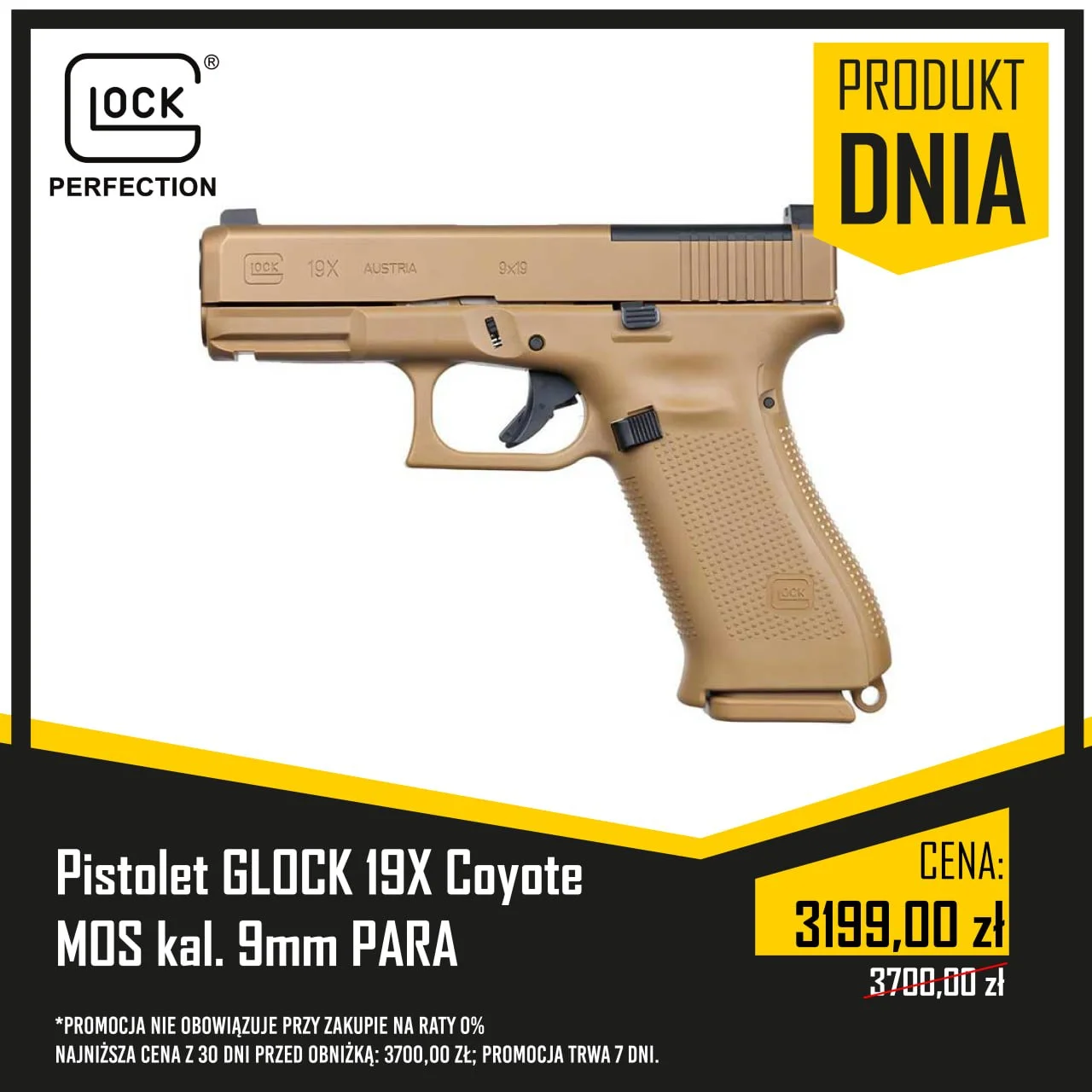 Pistolet GLOCK 19X Coyote MOS kal. 9mm PARA