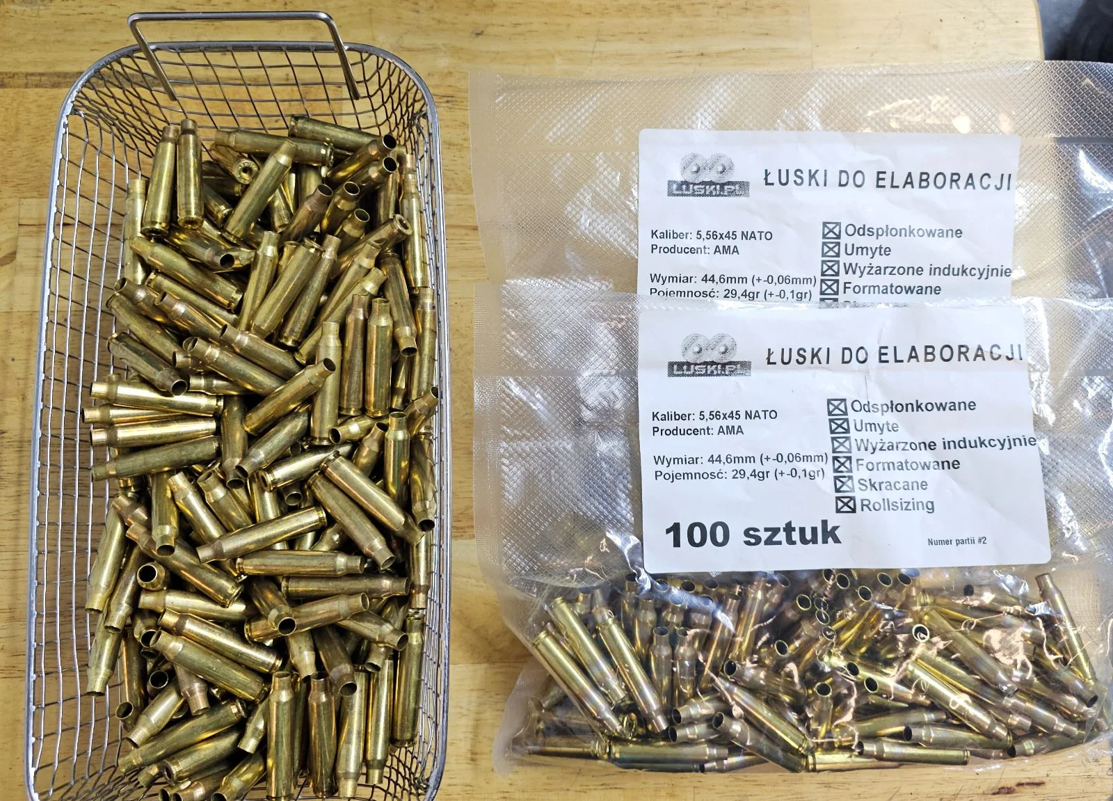 Łuski 223rem gotowe do elaboracji.