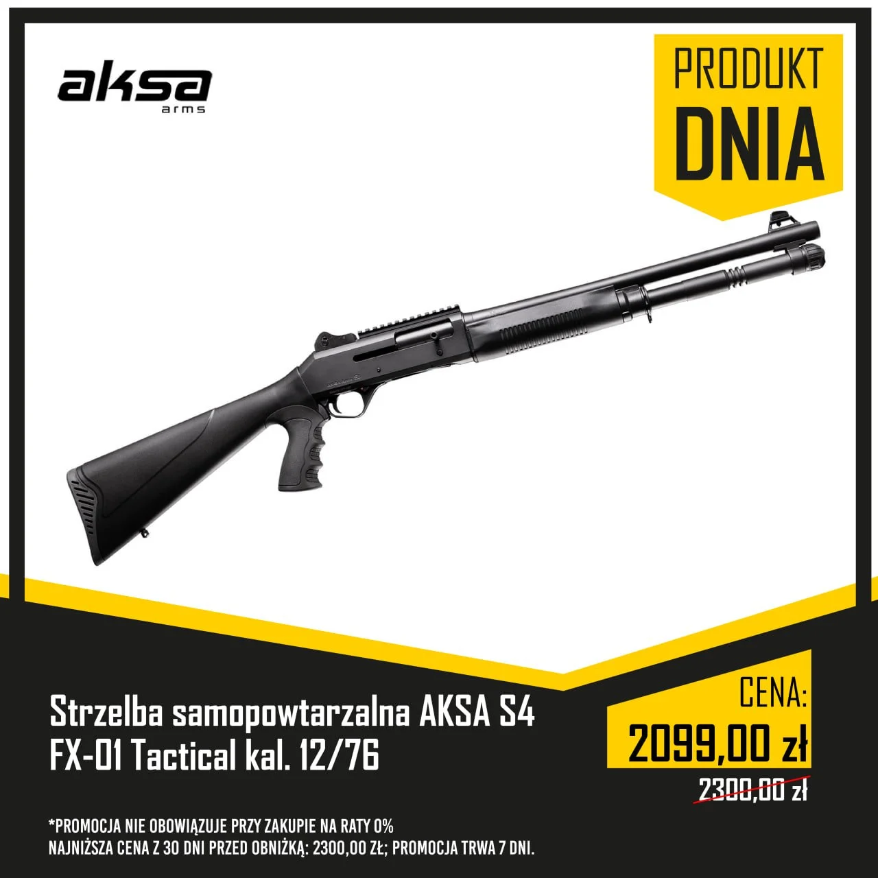 Strzelba samopowtarzalna AKSA S4 FX-01 Tactical kal. 12/76