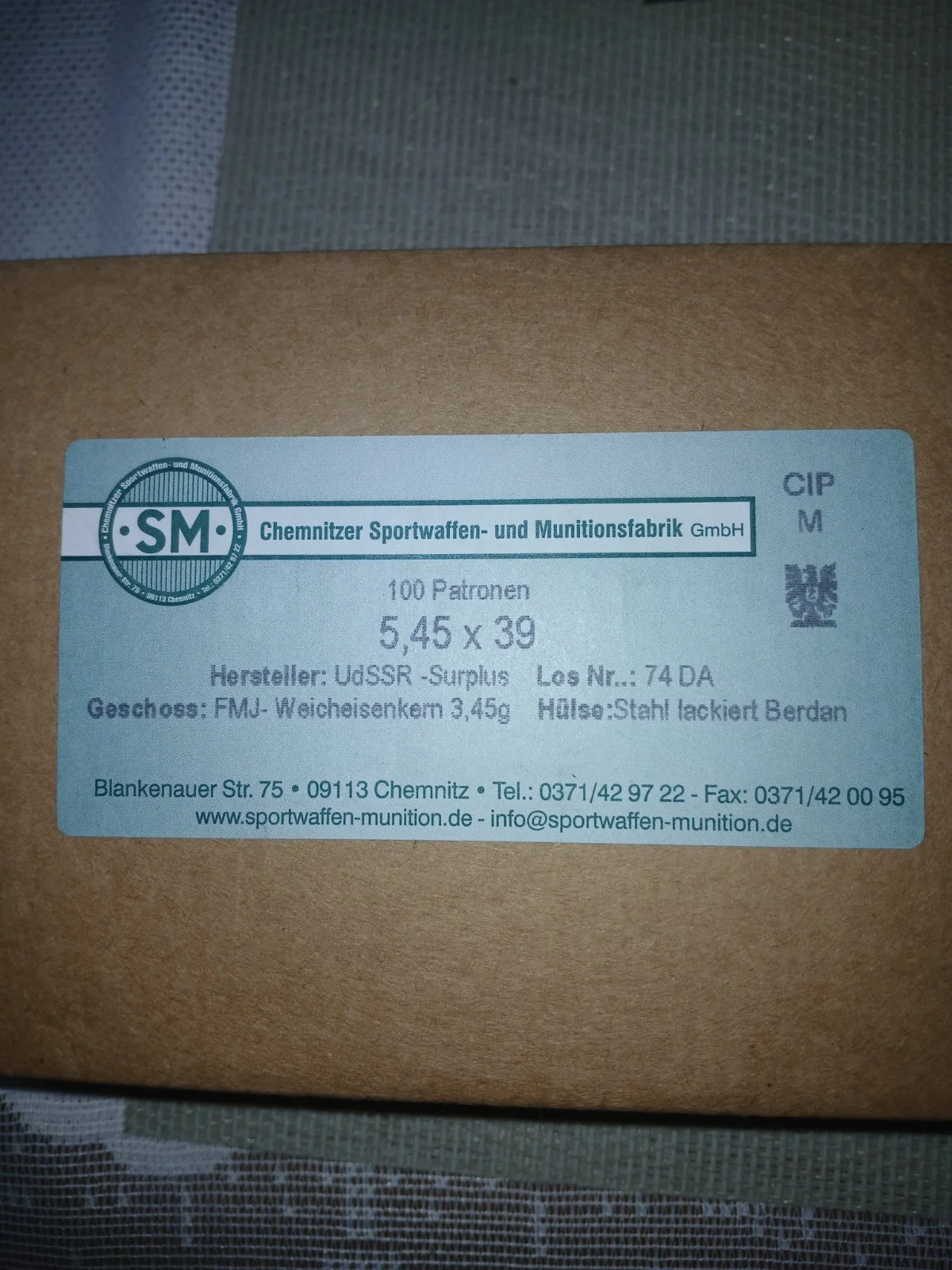 Nadwyżka  5,45x39 SM pakowana po 100 szt, 2,30 za szt