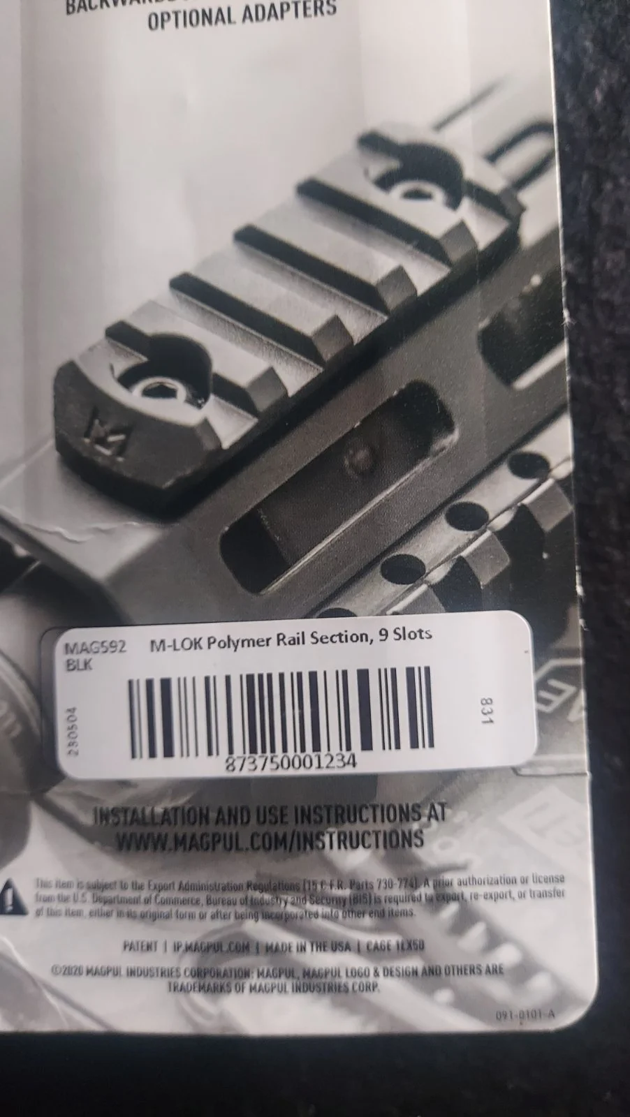 MAGPUL M-LOK polimer 9 slots