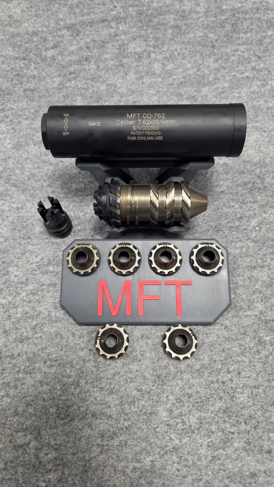 Tłumik MFT CQ-762 Gen II / Flash hider R06-FH M14x1LH kol. Black