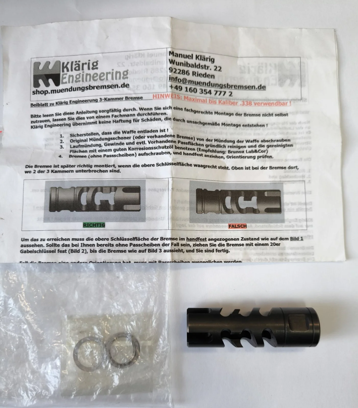 Hamulec wylotowy kal.do .338