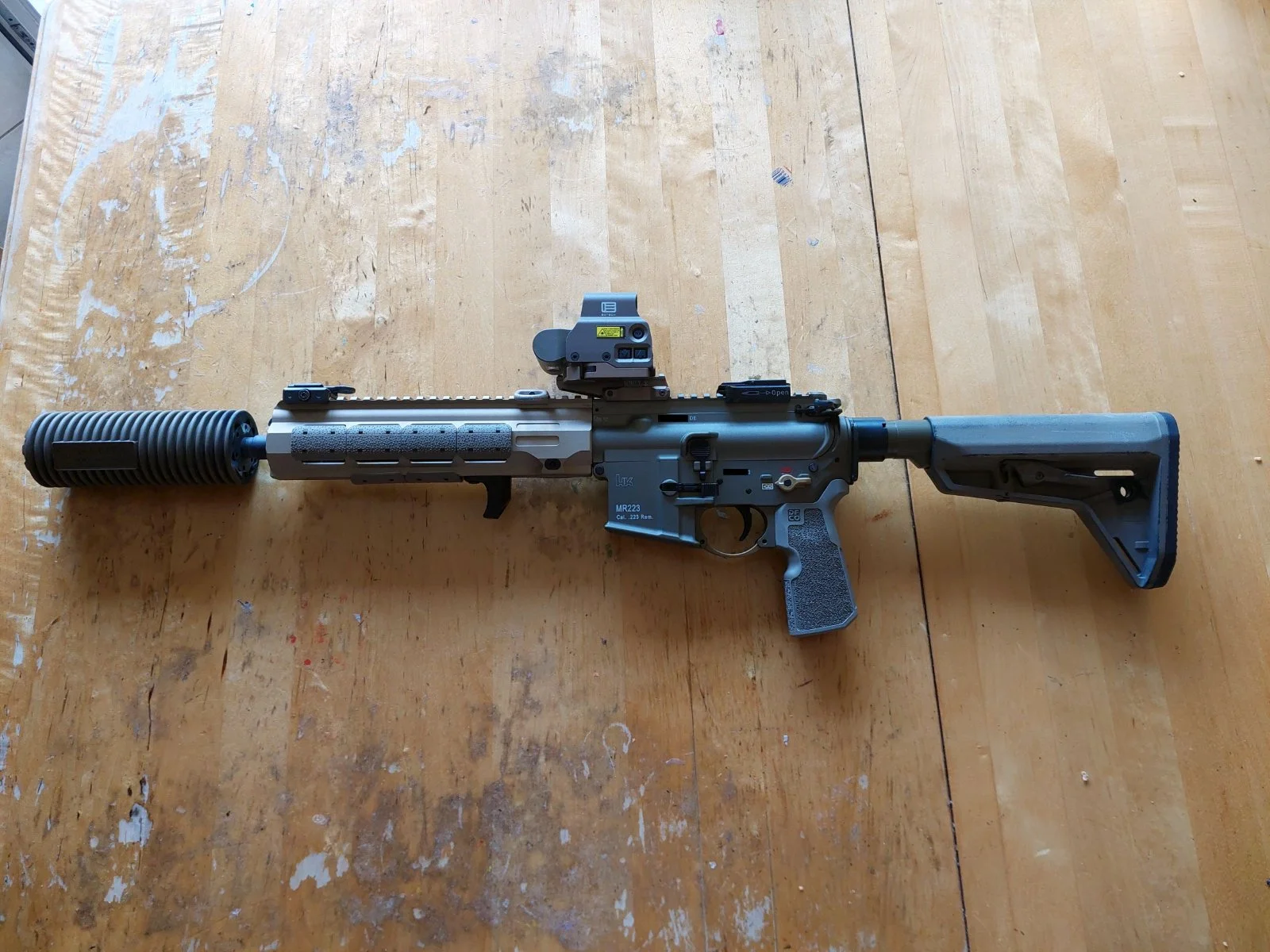 HK MR223 11.5, łoże MLOK, moderator.
