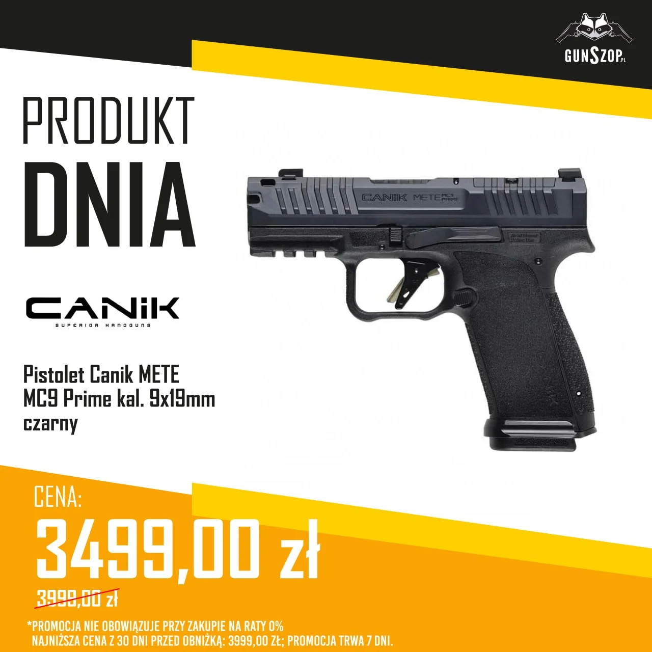Pistolet Canik METE MC9 Prime kal. 9x19mm czarny