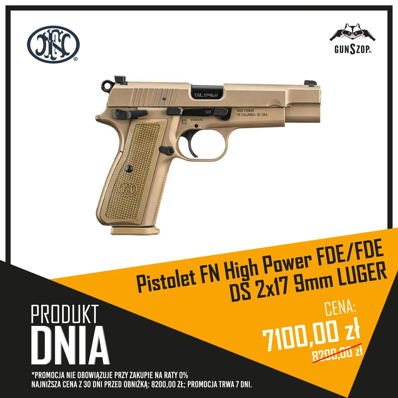 Pistolet FN High Power FDE/FDE DS 2x17 9mm LUGER