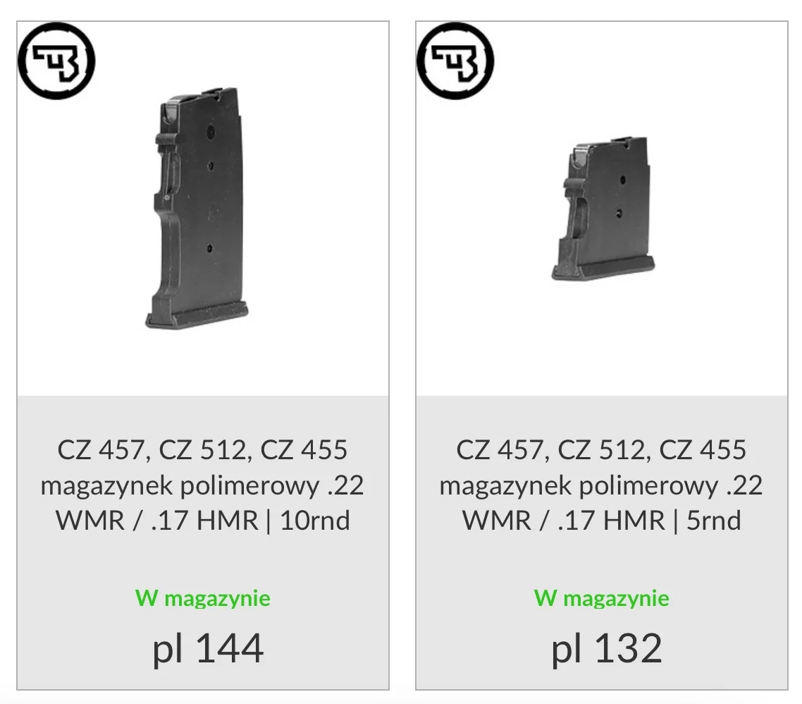 Magazynki CZ .22 WMR / .17 HMR