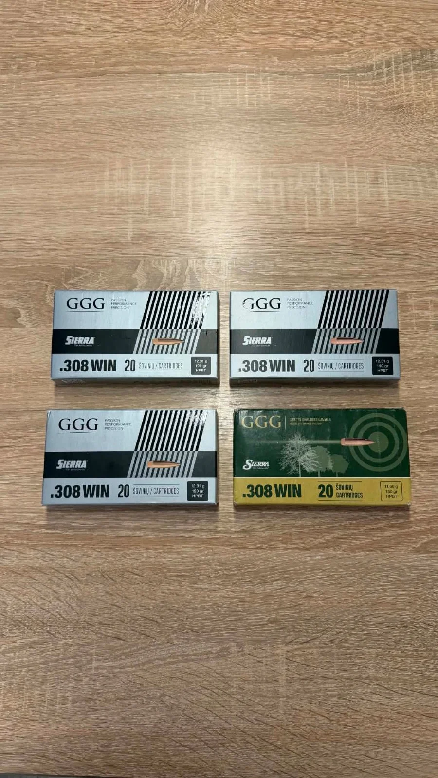 GGG 308win HPBT 190gr i 180gr Sierra