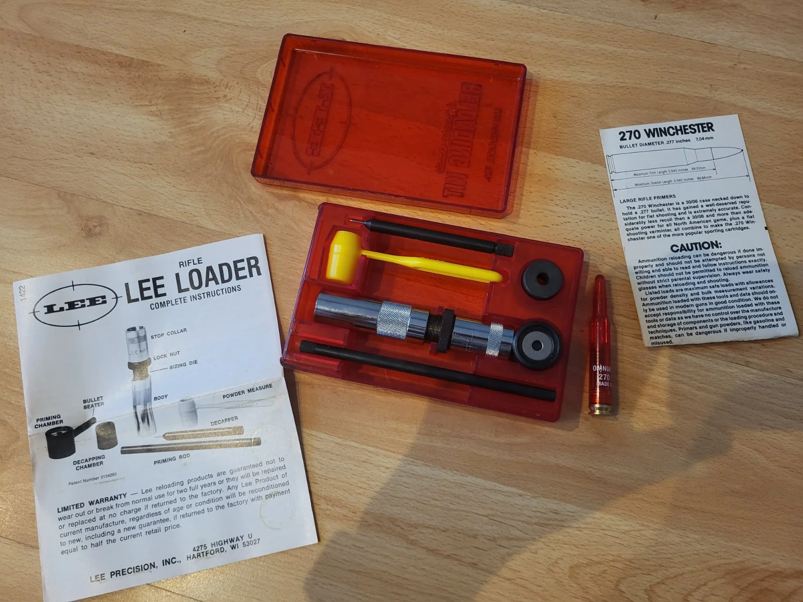 Lee zestaw do elaboracji Lee Classic Loader kal. 270Win plus zbijak 270 win
