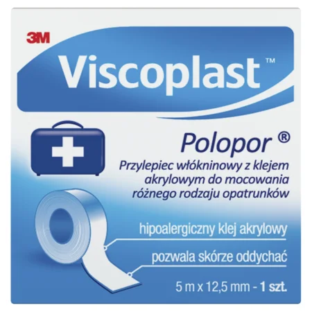 Viscoplast Polopor Przylepiec włókninowy, 5 m x 12,5 mm, 1 rolka
