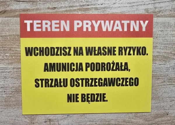 Tabliczka TEREN PRYWATNY, PCV, 3mm 20x30cm