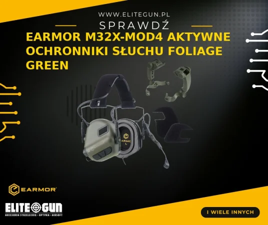 Earmor M32X-MOD4 Aktywne Ochronniki Słuchu Foliage Green