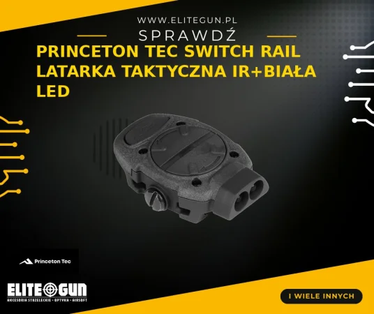 Princeton Tec Switch Rail SR-IRW-BK - Latarka Taktyczna IR Biała LED, IPX7, 276,50 zł