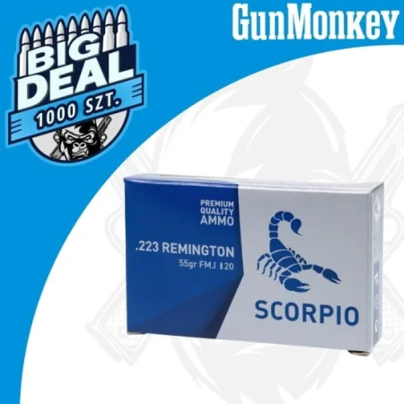 1000 szt! Amunicja STV kal. .223Rem 3,55gr FMJ