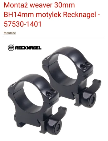 Montaż 30mm Recknagel motylkowy 14mm