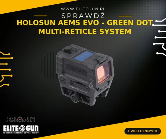 Holosun AEMS EVO-GR - kolimator zamknięty Green Dot, Picatinny, auto-jasność 2399 zł