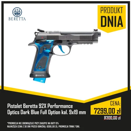 Pistolet Beretta 92X Performance Optics Dark Blue Full Option kal. 9x19 mm