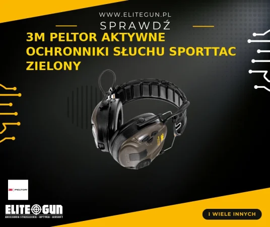 3M PELTOR SportTac Aktywne Ochronniki Słuchu - Oliwkowy/Pomarańczowy SNR 26 dB