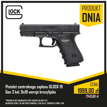 Pistolet centralnego zapłonu GLOCK 19 Gen 3 kal. 9x19 wersja brazylijska
