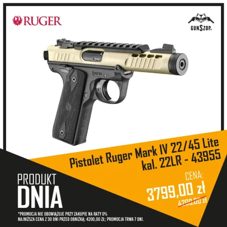 Pistolet Ruger Mark IV 22/45 Lite kal. 22LR - 43955