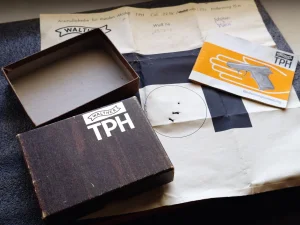 Pudełko, instrukcja, karta przystrzelania Walther TPH .22lr